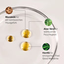 Öltropfen in einer Petrischale, umgeben von Informationen zur Wirkung.
