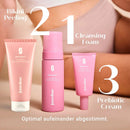 Happy Vulva Trio als Routine: 1 Cleansing Foam, 2 Peeling, 3 Prebiotic Cream, optimal aufeinander abgestimmt