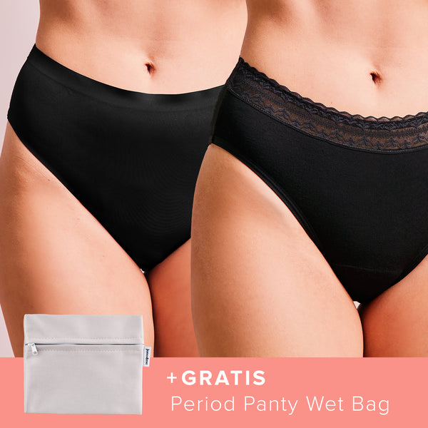 Deal des Monats: 2 Period Panties (Seamless Day & Night + Feel Good Daily) mit GRATIS Wet Bag