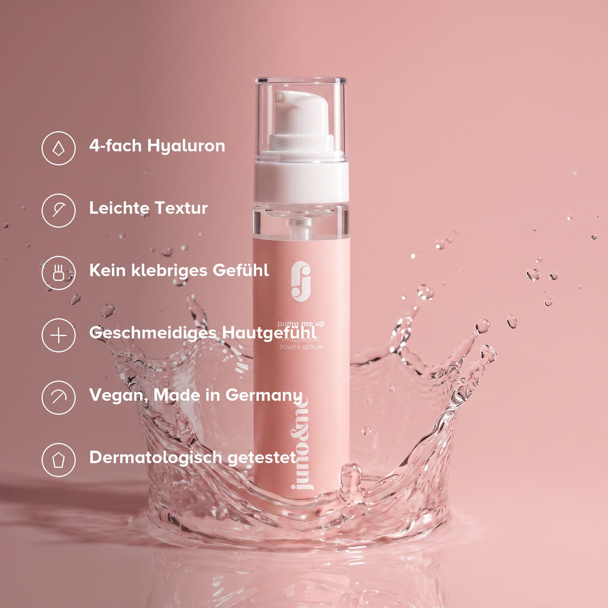 Dekolleté Serum: 4-fach Hyaluron, leichte Textur, kein klebriges Gefühl, vegan, dermatologisch getestet