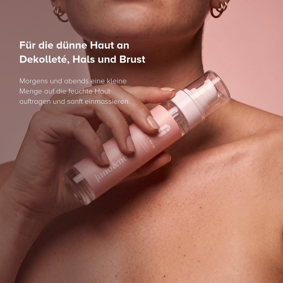 Anwendung: morgens und abends auf die feuchte Haut an Dekolleté, Hals und Brust